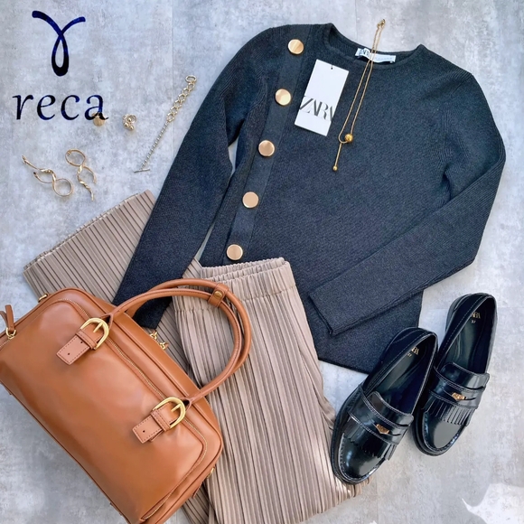 New Zara Side Button Knit Sweater - Picture 6 of 8